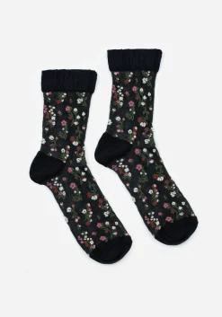 Everblooming Floral Mesh Socks