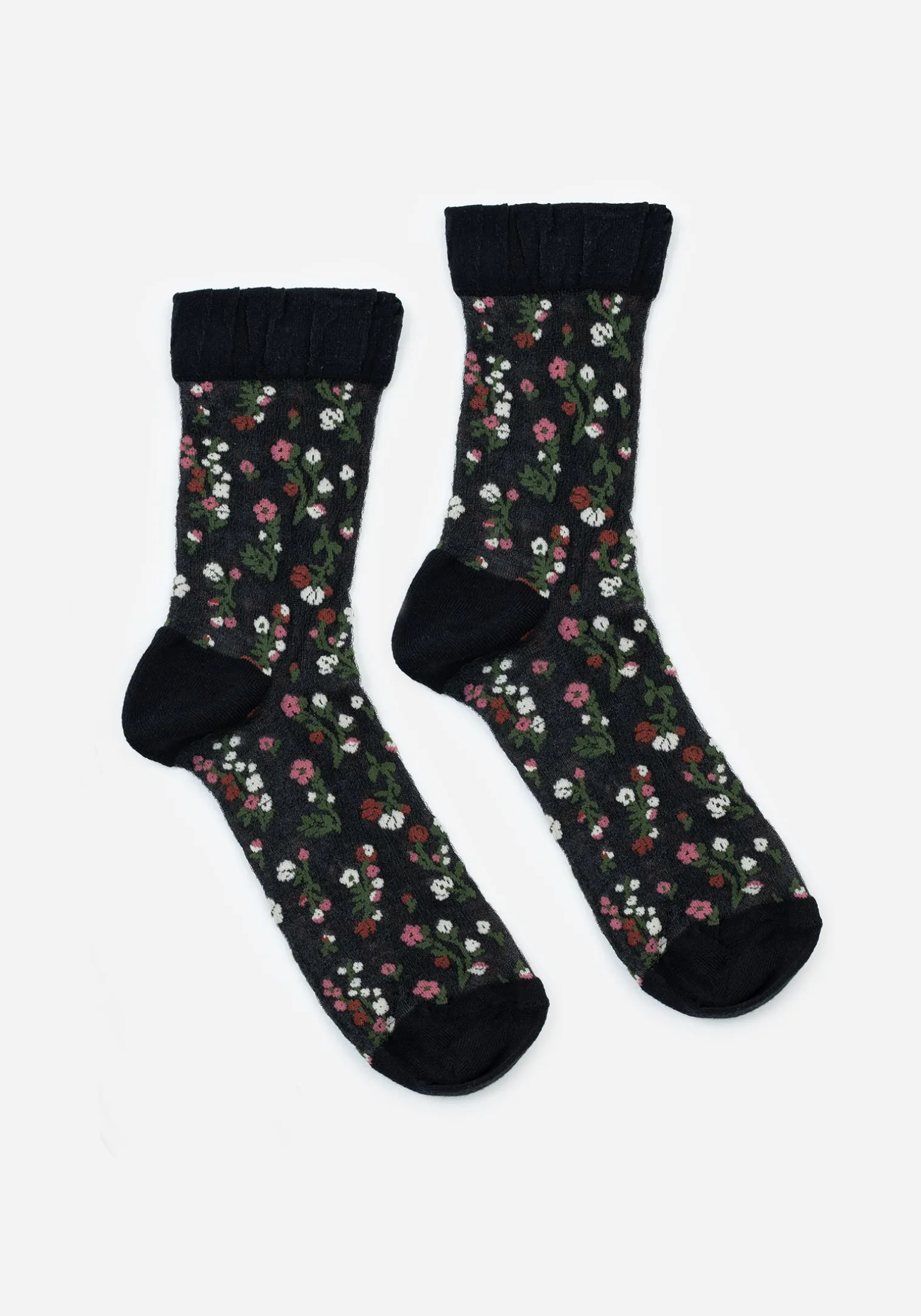 Everblooming Floral Mesh Socks