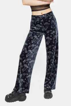 Faefire Foil Print Velour Wide Leg Trousers