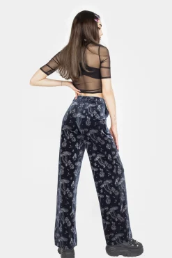 Faefire Foil Print Velour Wide Leg Trousers