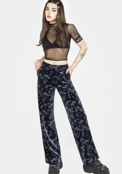Faefire Foil Print Velour Wide Leg Trousers