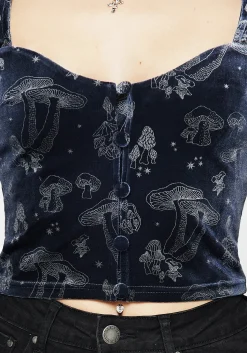 Faefire Foil Print Velour Top
