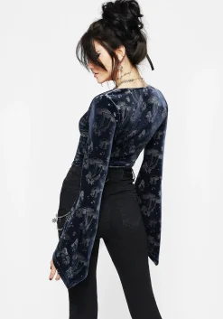 Faefire Foil Print Velour Top