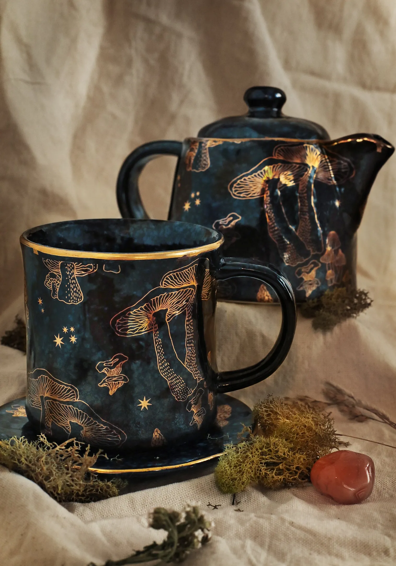 Faefire Foiled Mushroom Print Mug