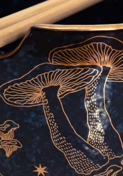 Faefire Foiled Mushroom Print Ramen Bowl