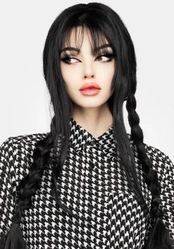 Fatale Houndstooth Shirt Dress