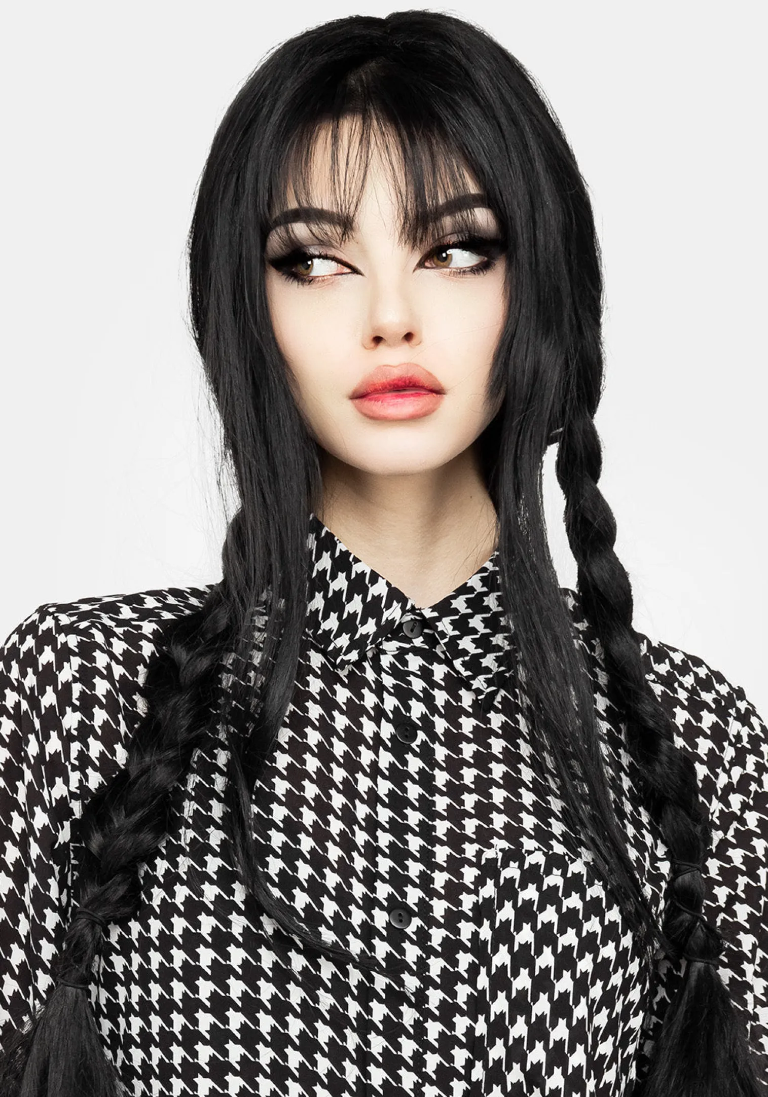Fatale Houndstooth Shirt Dress