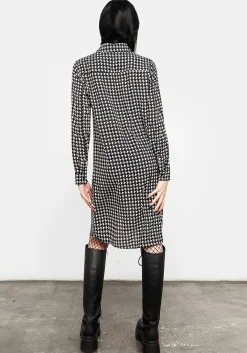 Fatale Houndstooth Shirt Dress