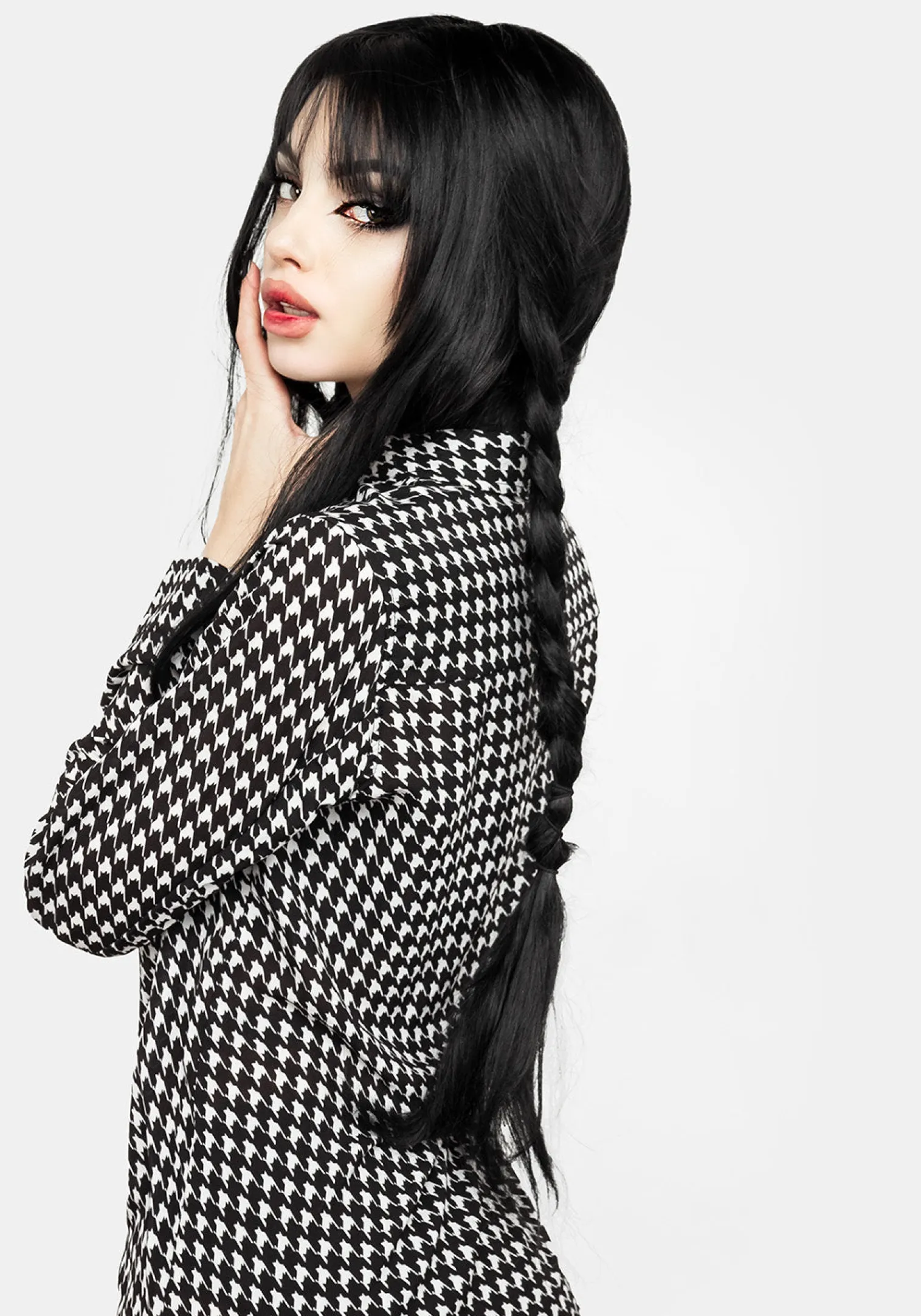 Fatale Houndstooth Shirt Dress