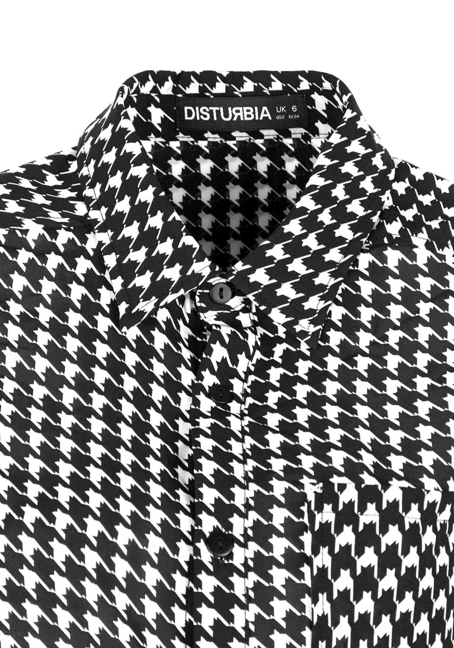 Fatale Houndstooth Shirt Dress