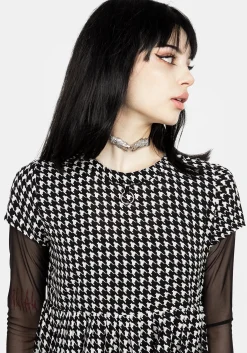 Fatale Houndstooth Skater Dress