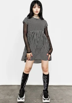 Fatale Houndstooth Skater Dress