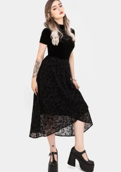 Faustina Flocked Chiffon Mock Wrap Midaxi Skirt