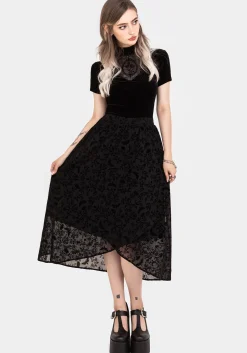 Faustina Flocked Chiffon Mock Wrap Midaxi Skirt
