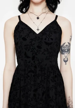 Faustina Flocked Chiffon Maxi Cami Dress