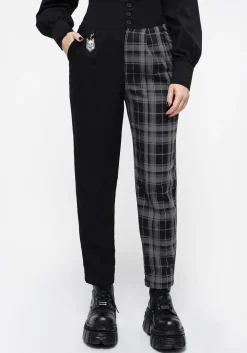 Fenrir High Waisted Check Tapered Trousers