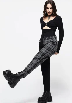 Fenrir High Waisted Check Tapered Trousers