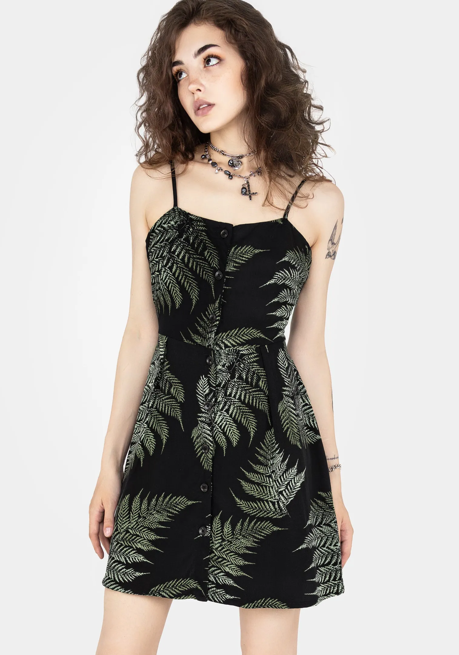 Fern Button Up Apron Dress