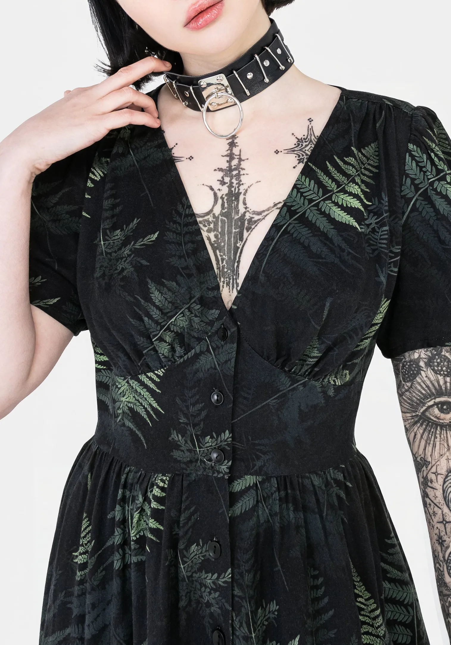 Fernery Button Up Corset Mini Dress