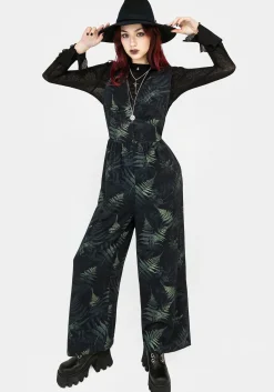 Fernery Sleeveless Button Up Jumpsuit