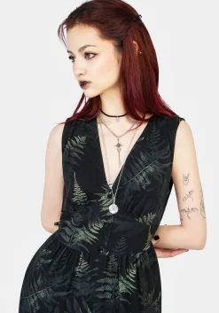 Fernery Sleeveless Button Up Jumpsuit