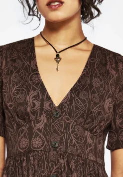 Fianna Midi Dress - Brown