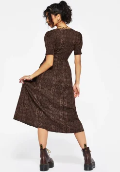 Fianna Midi Dress - Brown