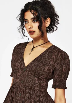 Fianna Midi Dress - Brown