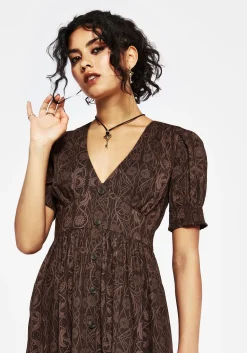 Fianna Midi Dress - Brown