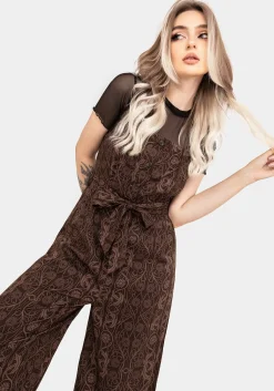 Fianna Wide Leg Jumpsuit - Brown