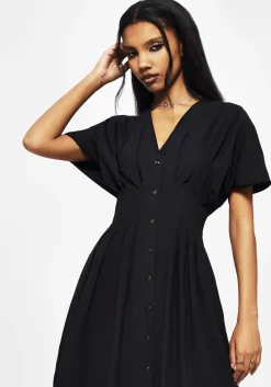 Finis Cotton Button Up Midi Shirt Dress