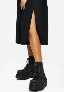 Finis Cotton Button Up Midi Shirt Dress
