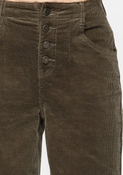 Foster Wide Leg Cord Crop Jeans - Green