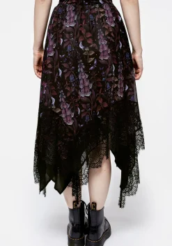 Foxglove Chiffon Handkerchief Hem Skirt