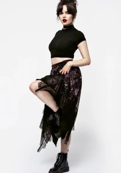 Foxglove Chiffon Handkerchief Hem Skirt