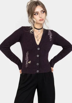 Foxglove Embroidered Knit Cardigan
