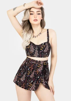 Foxglove Floral Print Bikini Top