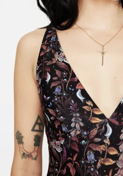 Foxglove Floral Print Plunge Swimsuit