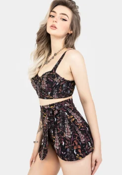 Foxglove Floral Print Wrap Swim Skirt