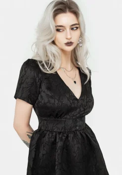 Fracture V-Neck Mini Dress