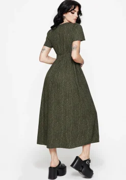 Francesca Dragon Printed Wrap Over Midaxi Dress