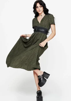 Francesca Dragon Printed Wrap Over Midaxi Dress