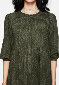 Francesca Printed Button Up Smock Mini Dress