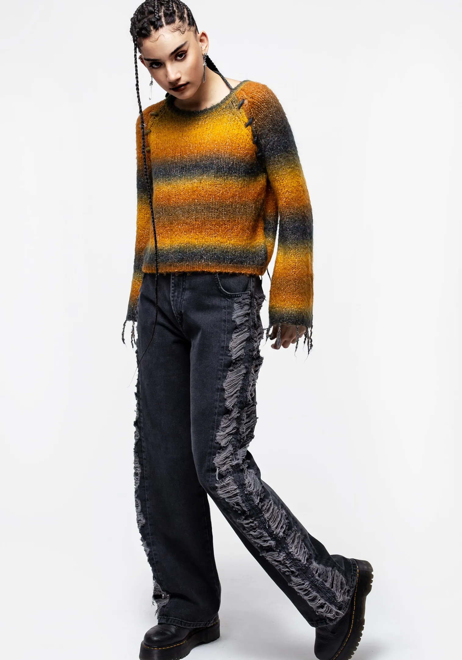 Fray Wide Leg Jeans
