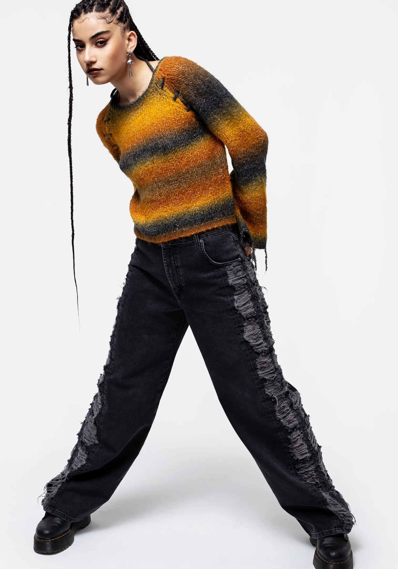 Fray Wide Leg Jeans