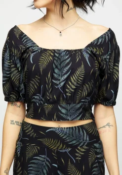 Frond Print Crop Top