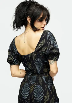 Frond Print Crop Top