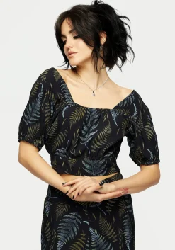 Frond Print Crop Top