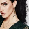 Galatine Green Stone Sword Earrings - Gold