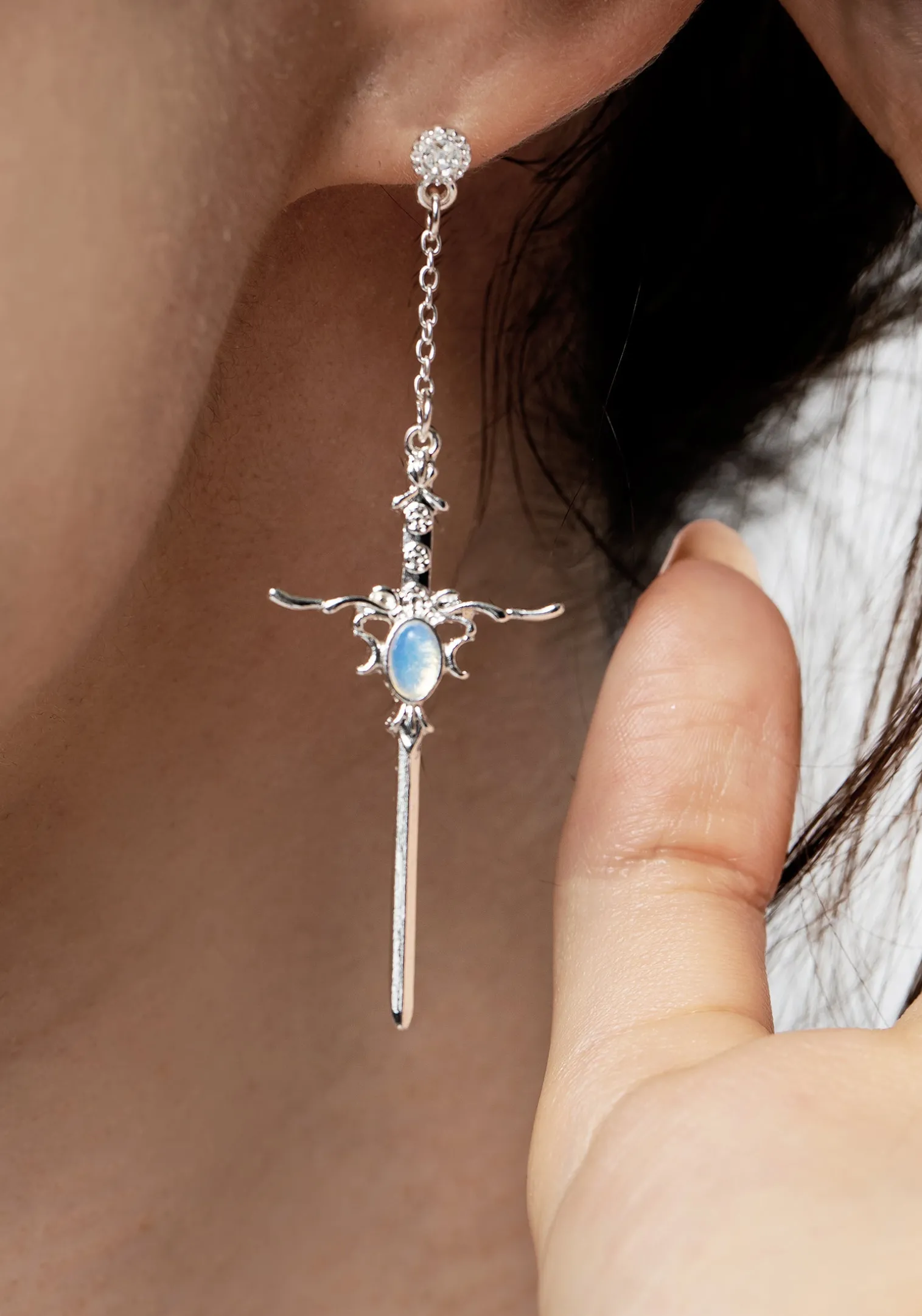 Galatine Opal Sword Earrings